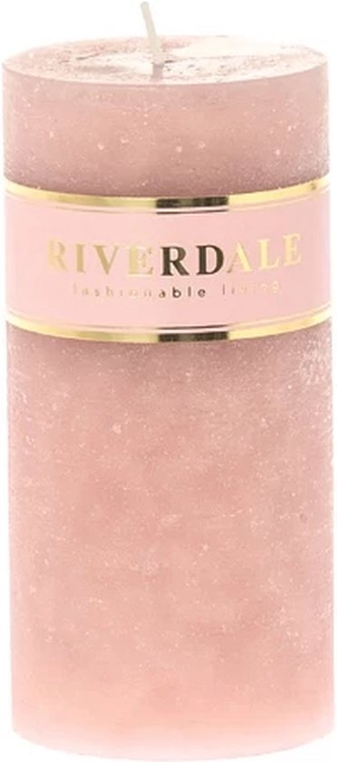 Riverdale - Rustieke Stompkaars roze 7x14cm Diverse