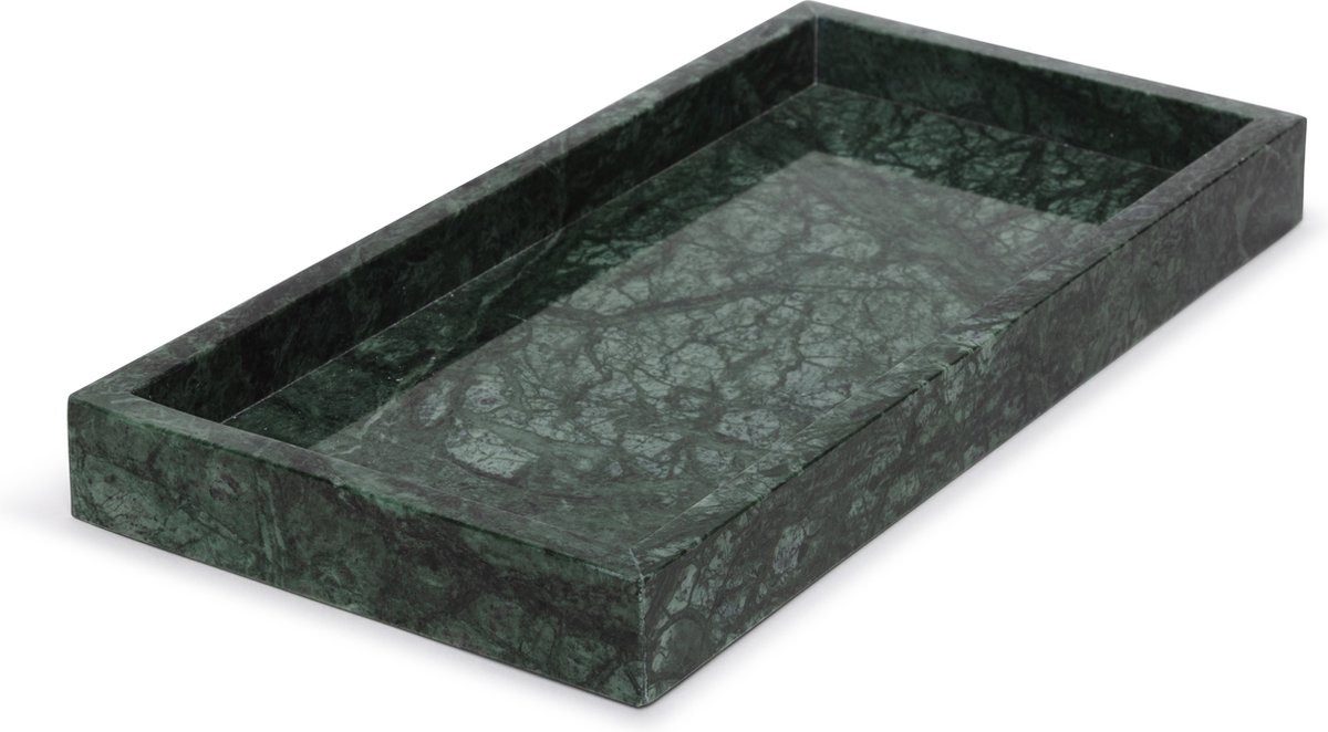 Marmer - dienblad - groen marmer - 30x15cm - rond marmer dienblad - vierkant marmer dienblad - decoratie schaal - tapasplank - serveerplank