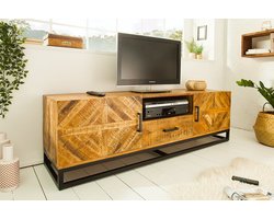 Massive TV-Board 160 cm Mango Wood industrieel ontwerp