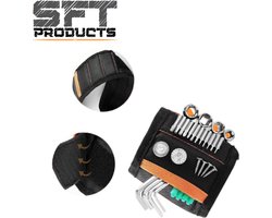 SFT-Products Magnetische Polsband - Armband voor Schroeven - Klus Polsband - Armband met Magneten - Klein Gereedschap - Monteur - Reparatie - Klussen - Bouwen - Doe het Zelf - Houtbewerking - Hobby - Verbouwing - Verstelbaar - Sterke Magneten - Zwart