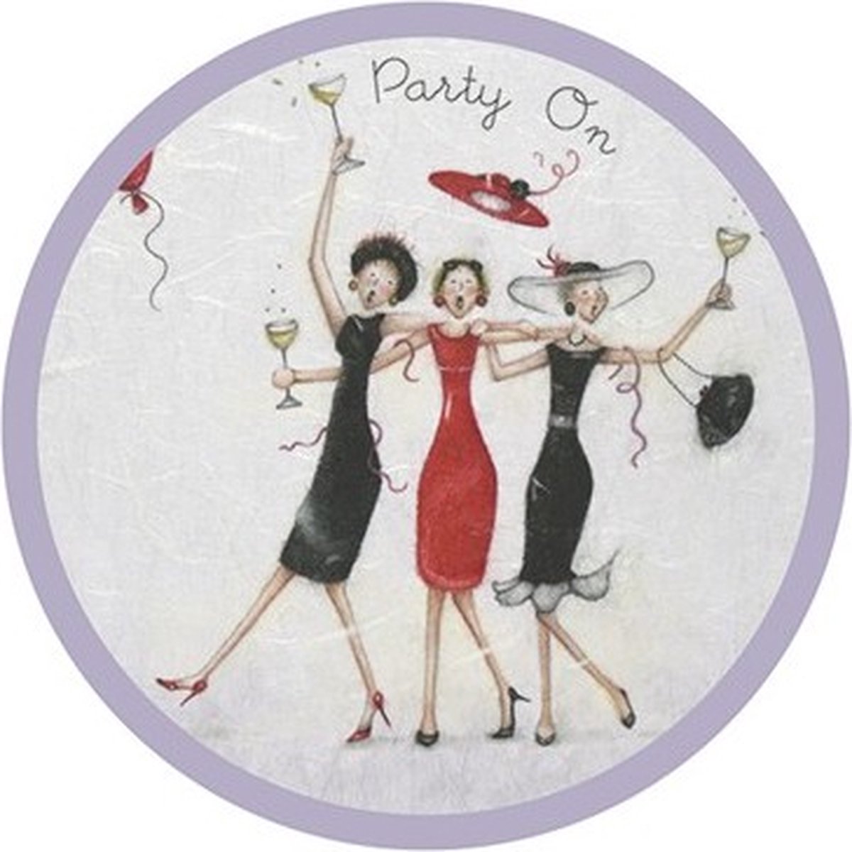 Ronde onderzetter - Party On