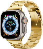 iMoshion Bandje Geschikt voor Apple Watch Bandje Series 1 / 2 / 3 / 4 / 5 / 6 / 7 / 8 / 9 / SE / Ultra (2) - 42 / 44 / 45 / 49 mm - iMoshion Stalen band - goud