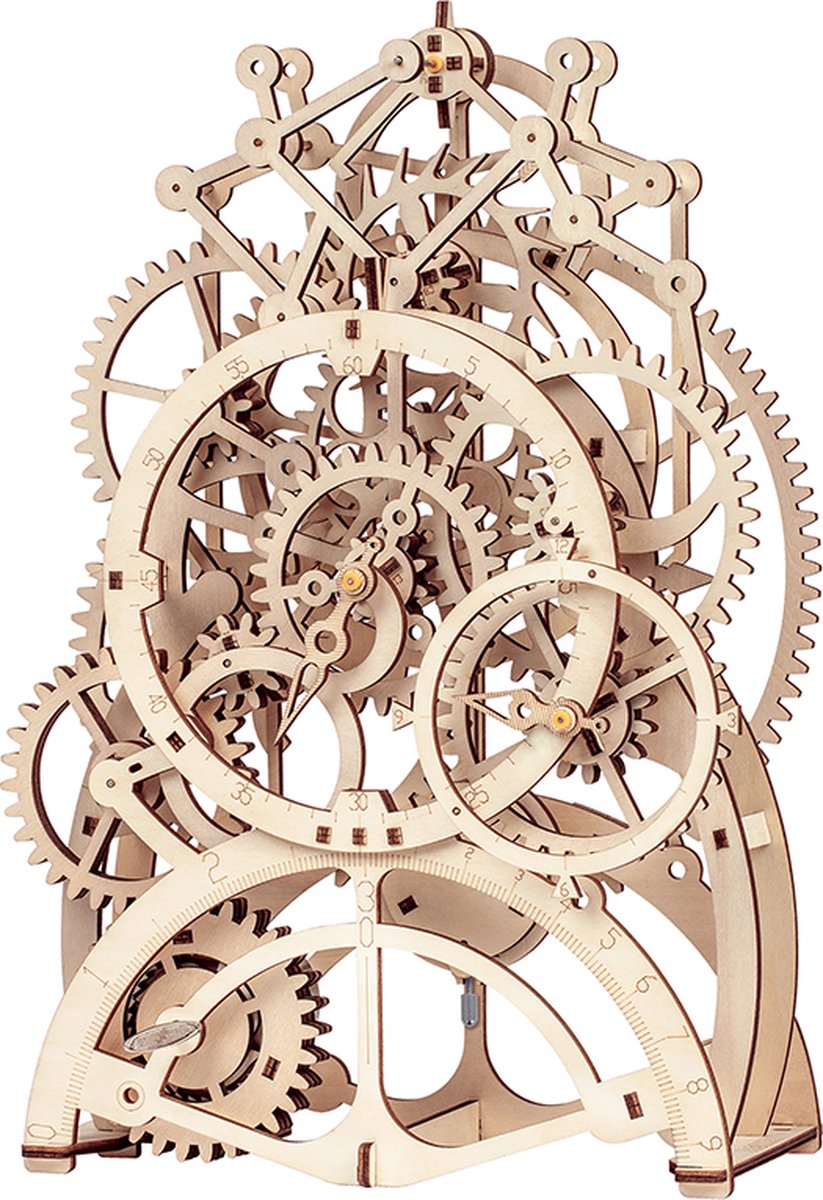 Robotime - DIY Mechanical Gears-Pendulum Clock - Houten Bouwpakket