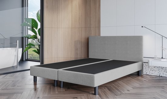 Boxspring Zonder Matras Fleur - 160x200 cm - Stof Grijs