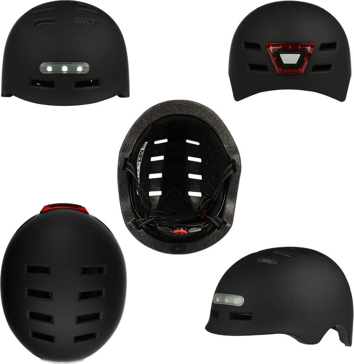 Fietshelm met verlichting: De 2 in 1 bundel van Zenxstore met een profesional bike front light en Warning light helmet