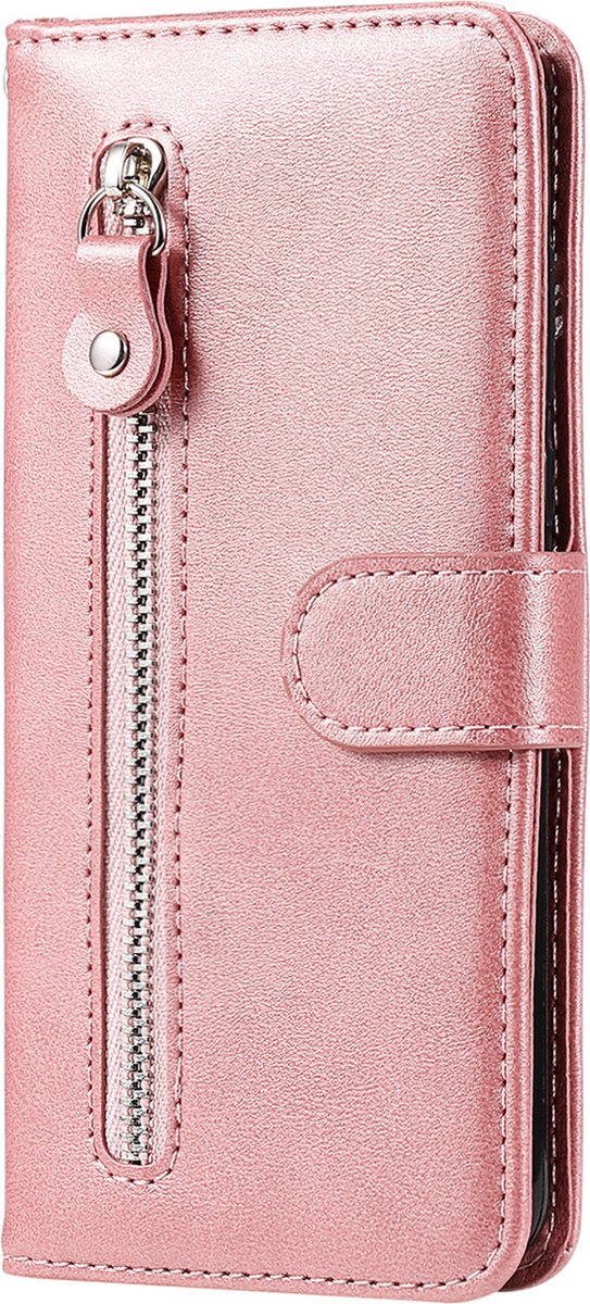 Hoesje geschikt voor OPPO A94 - Bookcase - Pasjeshouder - Portemonnee - Rits - Kunstleer - Rose Goud
