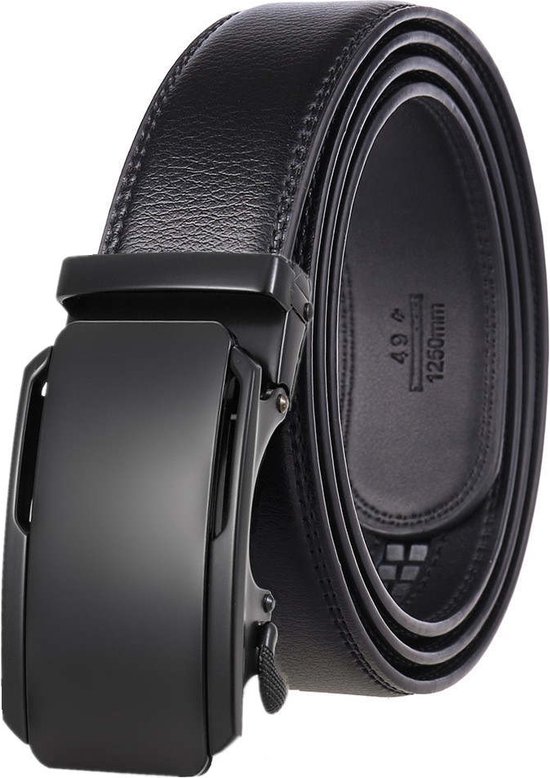 CHAOREN Herenriem zonder gesp, automatische ratel voor mannen, 35 mm breed, leren riem