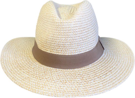 Oscar Fedora UV Sun Hat - Chapeau de Plage Femme & Homme - UPF50+ Taille Ajustable: 58cm - Ivoire