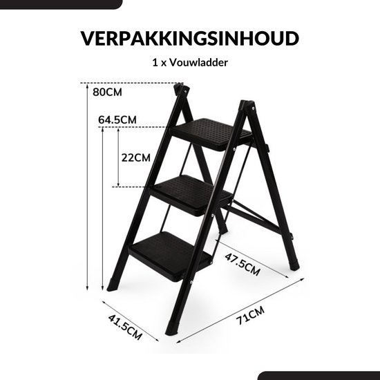 Keukentrapje opstapje zwart kopen? | Korting tot 30