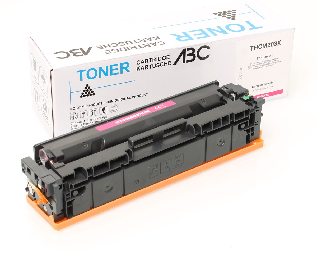 ABC huismerk toner magenta geschikt voor HP Laserjet Pro M254 M254dw M254nw MFP M280 M280nw M281 M281fdn M281fdw M 254 M 254dw M 254nw M 280 M 280nw M 281 M 281fdn M 281fdw HP 203A 203X CF543A CF543X