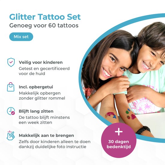 Glittertattoo set jongens SET126