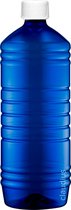 Lege Plastic Fles 1 liter PET blauw - met witte ribbeldop - set van 10 stuks - Navulbaar - Leeg