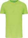 Limoengroen T-shirt met ronde hals merk Kariban maat L