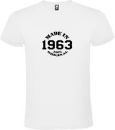 T-Shirt Wit avec Image « Made in 1963 / 100% Original » Zwart Taille XL