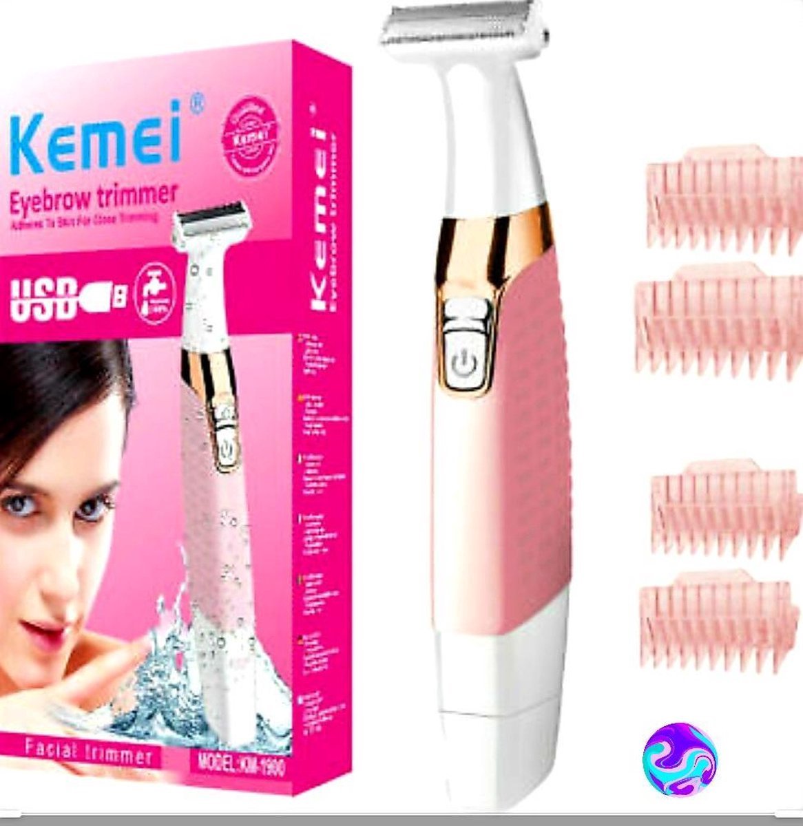 Kemei-Wenkbrauw Trimmer-USB-Epileren-Gezichtsontharing-Gezichtshaar Verwijderen dames-Wenkbrauwen-Tondeuse voor wenkbrauwen