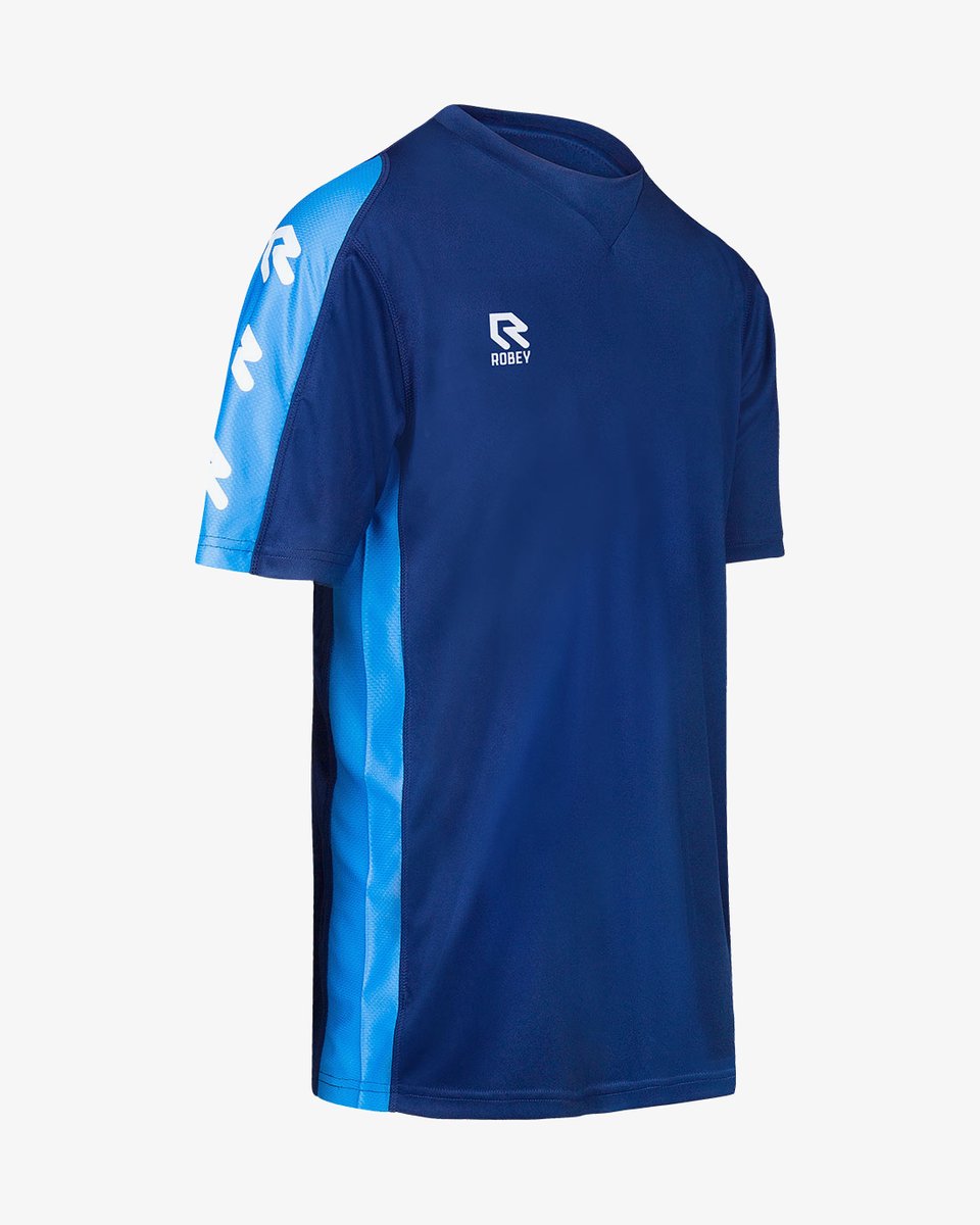 Robey Performance Shirt Korte Mouw Kinderen - Marine / Hemelsblauw | Maat: 128