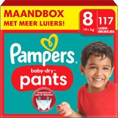 Pampers Bébé-Dry Pants - Taille 8 (19kg+) - 117 Nappy Pants - Boîte mensuelle