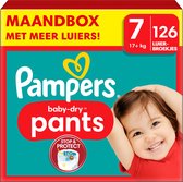 Pampers Bébé-Dry Pants - Taille 7 (17kg+) - 126 Nappy Pants - Boîte Mensuelle