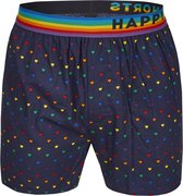 Happy Shorts Caleçon large Hartjes Pride + Ceinture Rainbow en-ciel - Taille XL | Caleçon ample