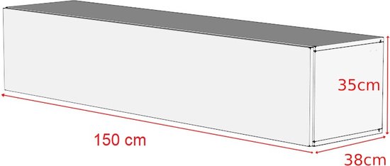 AZ Home Tv Meubel Young 150 cm -Zwart Tv kast Zwevend kast Hangend Televisie meubel