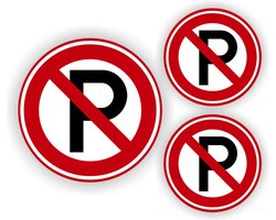 Jerma-Verboden te parkeren-Verkeersbord stickers-set van 3 stuks