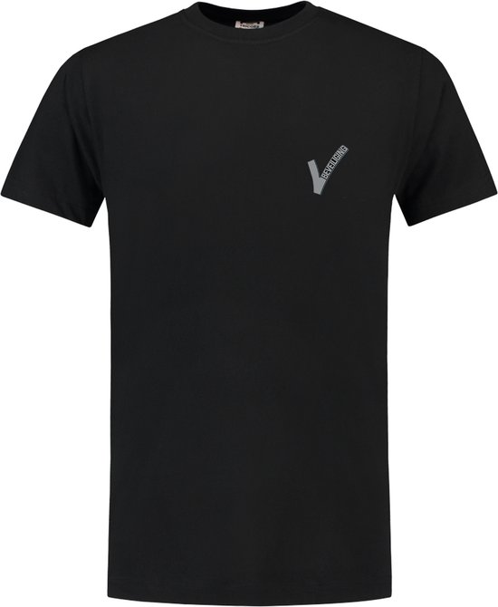 Tricorp Security / Beveiliging kleding: T-shirt 190gram Zwart met Borstlogo (V-tje) en Ruglogo (SECURITY) - Maat XL - VOOR PROFESSIONALS