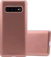 Cadorabo Hoesje voor Samsung Galaxy S10 PLUS in METALLIC ROSE GOUD - Beschermhoes gemaakt van flexibel TPU silicone Case Cover