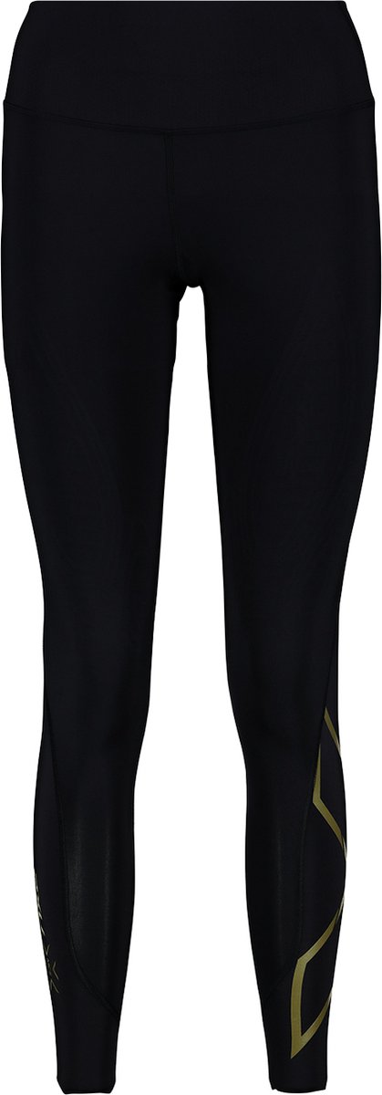 2XU Force Mid-Rise Compression Long Tight MCS Cross Training Dames Black/Gold