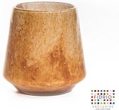 Design Vaas Eden - Fidrio CARAMEL - glas, mondgeblazen bloemenvaas - diameter 17 cm hoogte 22 cm