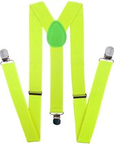 Fako Fashion® - Heren Bretels - Dames Bretels - Effen - 100cm - Fluor Geel