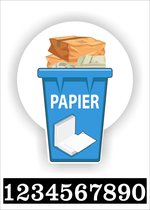 Papier afval Kliko sticker samen met 2x uw huisnummer.