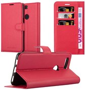 Cadorabo Hoesje geschikt voor OnePlus 5T in KARMIJN ROOD - Beschermhoes met magnetische sluiting, standfunctie en kaartvakje Book Case Cover Etui