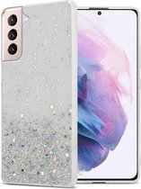 Cadorabo Hoesje geschikt voor Samsung Galaxy S21 PLUS in Transparant met Glitter - Beschermhoes van flexibel TPU silicone met fonkelende glitters Case Cover Etui
