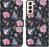 Cadorabo Hoesje geschikt voor Samsung Galaxy S21 PLUS - Design Kraan & Bloemen No. 9 - Beschermhoes Case Cover met magnetische sluiting, standaardfunctie en kaartvakje