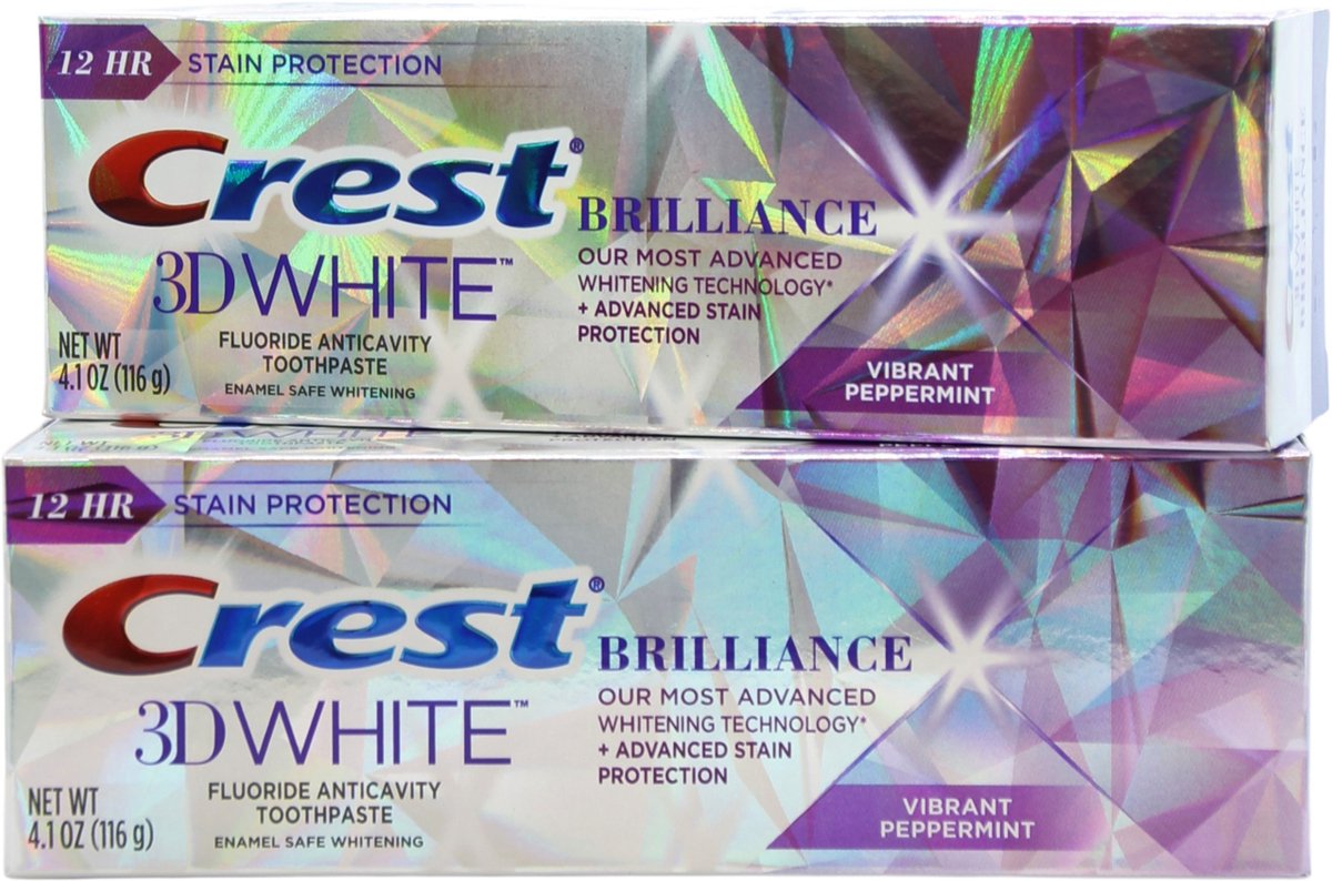 Daarom Leesbaarheid Acquiesce Crest 3D Brilliance White tandpasta 110gr 2 stuks | bol.com