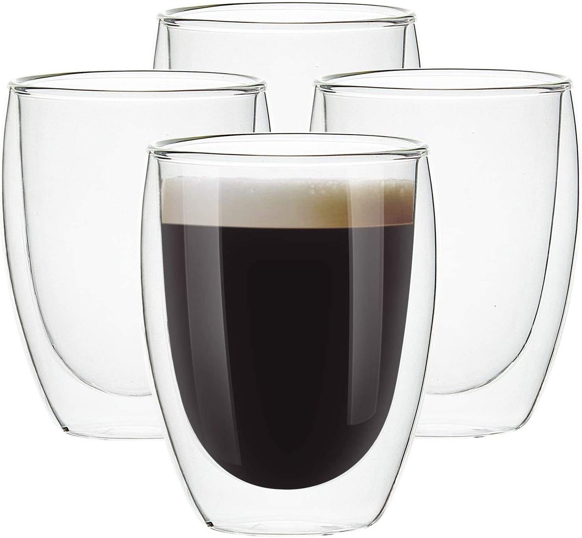 Mastersøn Dubbelwandige Koffieglazen - Theeglazen - Koffie Glazen - 450ml - 4 Stuks - Latte Macchiato