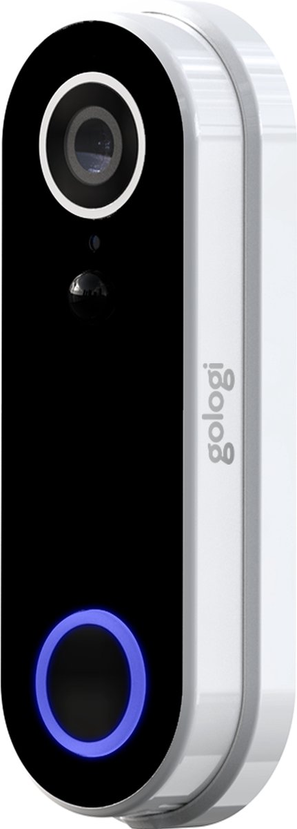 Gologi draadloze deurbel - HD Video Deurbel - Met Camera en Wifi - Inclusief Gong - Nederlandstalige app - Waterdicht - Met 32GB SD-kaart - Wit