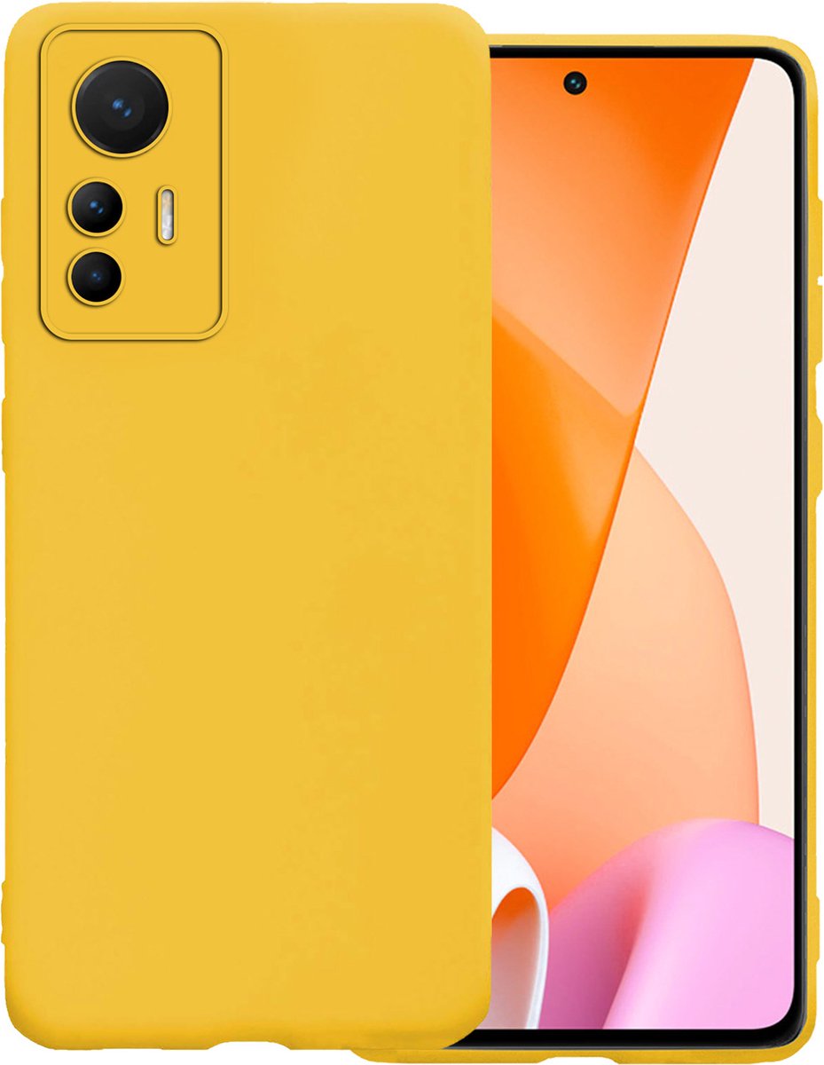 Hoesje Geschikt voor Xiaomi 12 Lite - Sterk & Shockproof - Hoes Cover - Siliconen Case - Geel