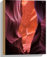 WallClassics - Hout - Antelope Canyon Ravijn - 30x40 cm - 9 mm dik - Foto op Hout (Met Ophangsysteem)