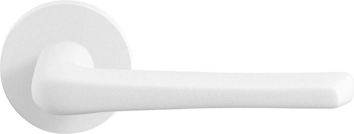 GPF8232.40 Tiki deurkruk op ronde rozet wit, 50x8mm