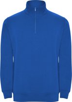 Kobalt Blauwe sweater met halve rits model Aneto merk Roly maat 2XL