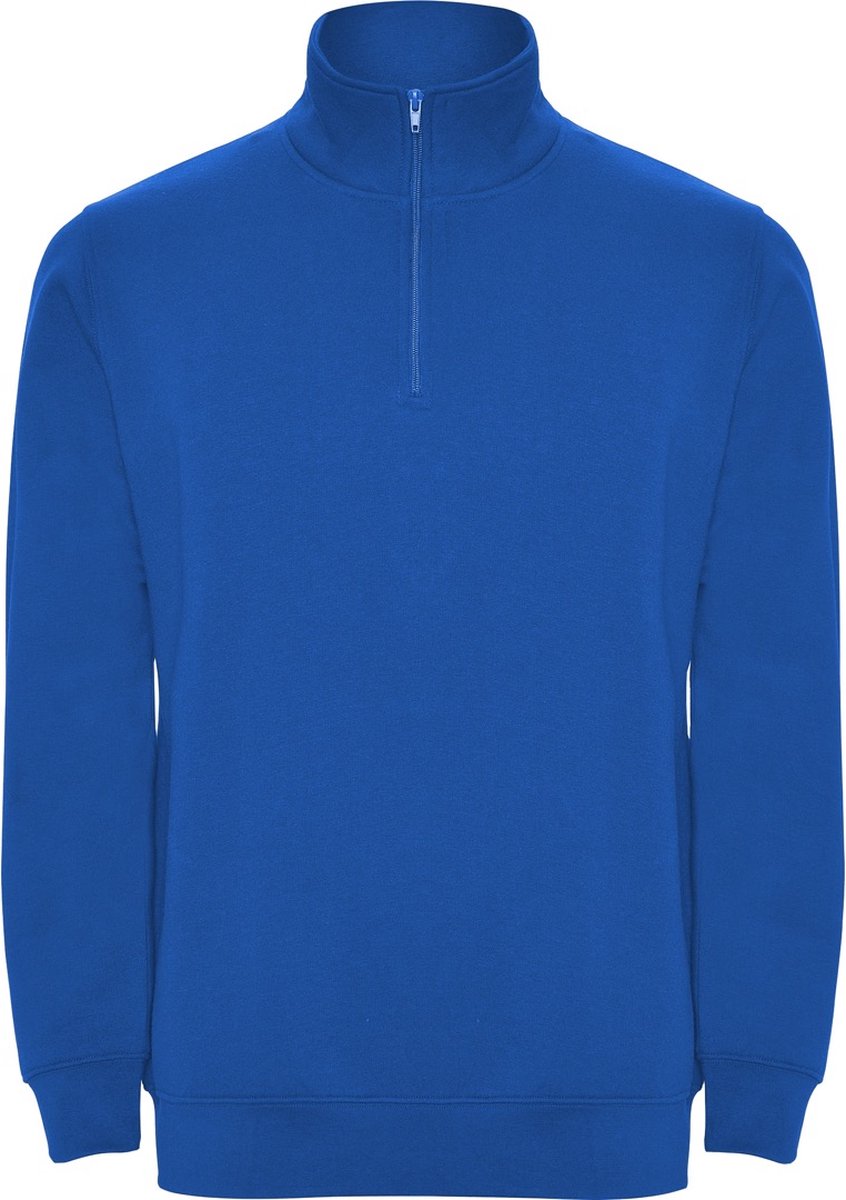 Kobalt Blauwe sweater met halve rits model Aneto merk Roly
