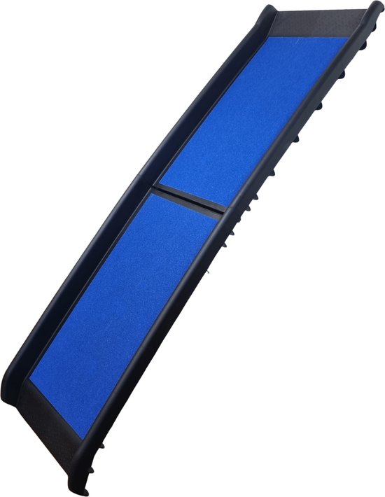 Topmast Loopplank Color Edition - Kunststof - Met Antislip - Hondentrap - Voor de Auto - Inklapbaar - Hondenloopplank - Voor Honden - Blauw