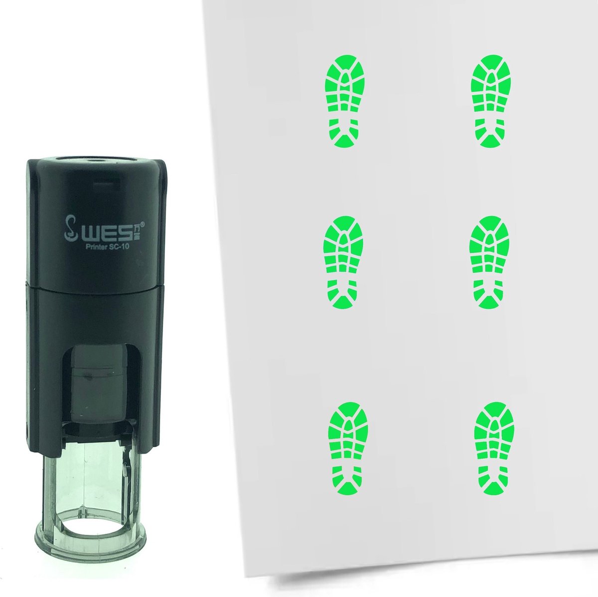 CombiCraft Stempel Schoenafdruk 10mm rond - groene inkt