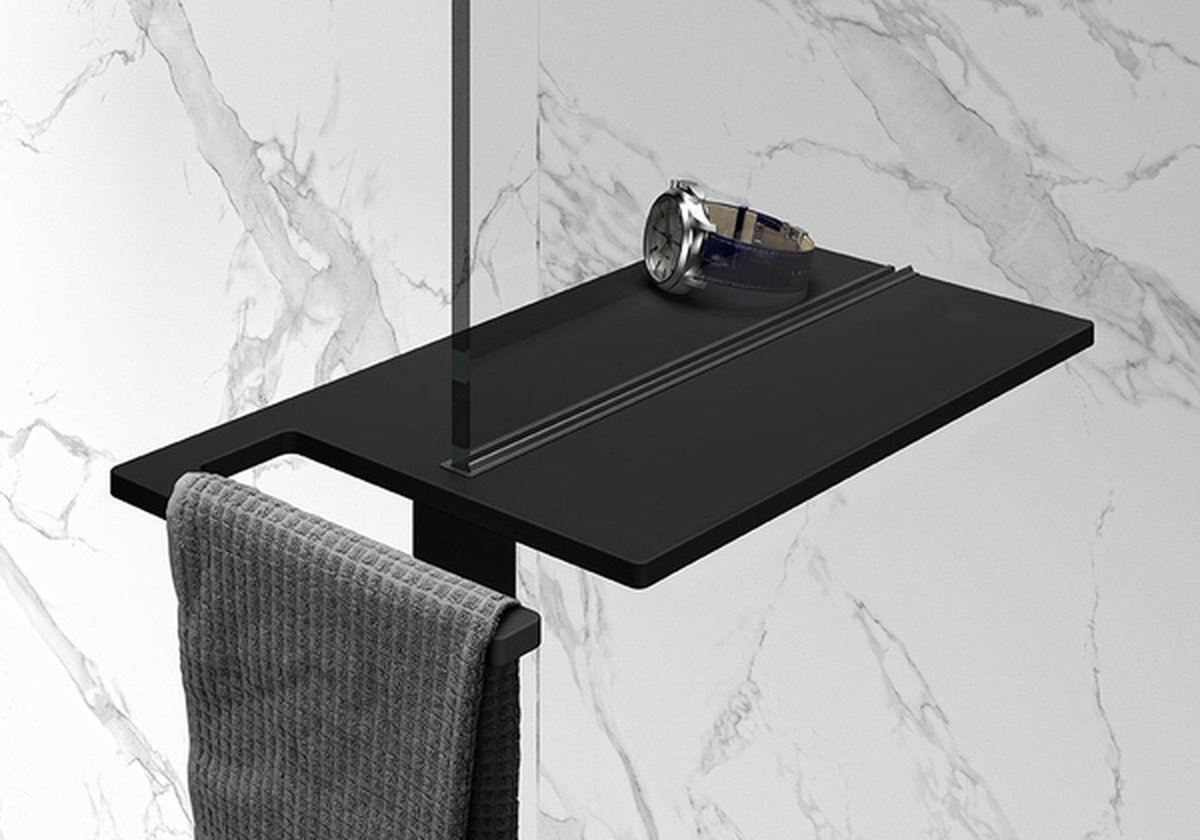 Huppe Select+ Handdoekhouder geklemd zwart mat