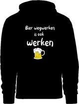 Grappige hoodie - trui met capuchon - bier wegwerken - bier - werken - feestje - carnaval - kermis - maat 3XL