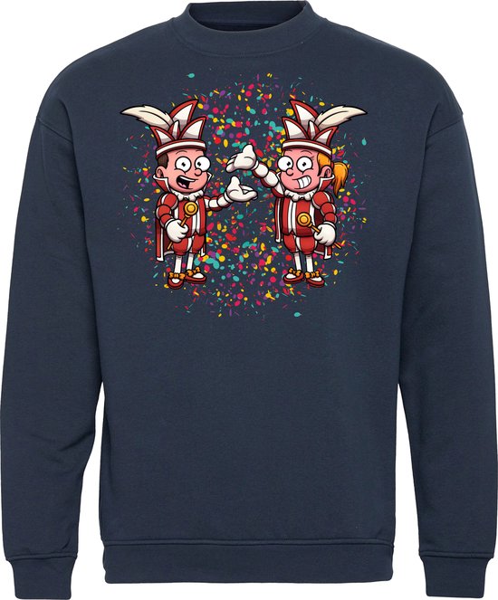 Sweater Carnavals Paar | Carnaval | Carnavalskleding Dames Heren | Navy | maat L