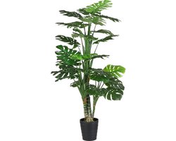 Mica decorations Kunstplant Monstera struik - groen - H160 cm - Grote huis/kantoorplant
