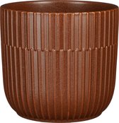 Mica Decorations - Plantenpot/bloempot - keramiek - bruin - D17.5/H16 cm