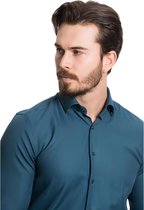 Chemise Homme Turquoise Taille 44 - Baurotti Manches Longues - Coupe Regular
